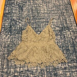 Abercrombie & Fitch Lace Camisole in Olive